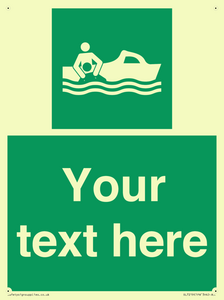 Custom sign safe condition Rescue boat